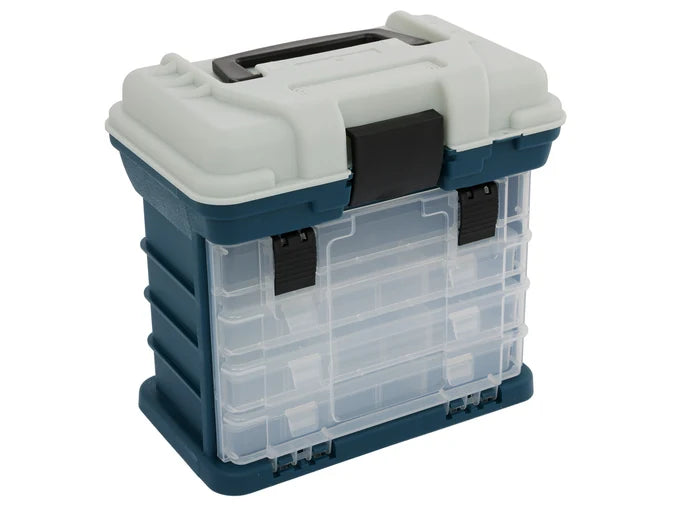 Fishing Tackle Box - 4 Tray with Top Lid Storage