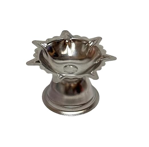 Stainless Steel Sapta Mukhi Star Shape Diya/Deep/Deepam/Sapta Batti