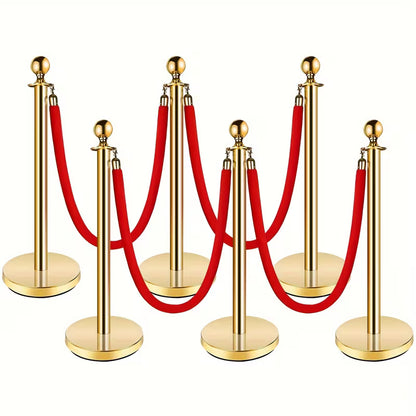 Golden Welcome Pillars,  Matched with Red Velvet Ropes