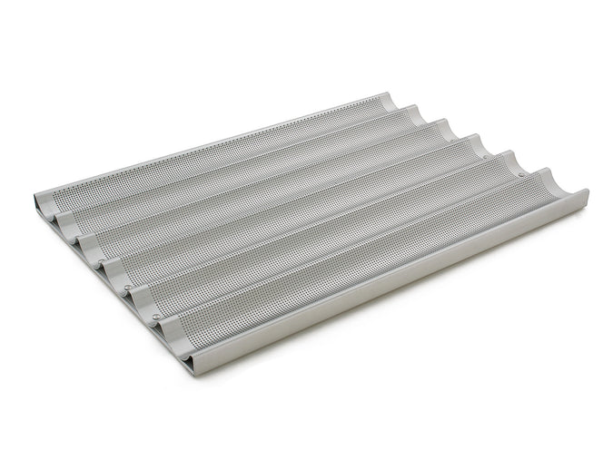6 Stick French Bread Baguette Loaf Pan 18" Commercial Bakers Perf Aluminium Tray