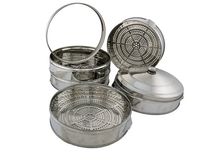 52cm Wok Steamer Pot 5 Layer + Lid | Stainless Steel Commercial Kitchen Steamers