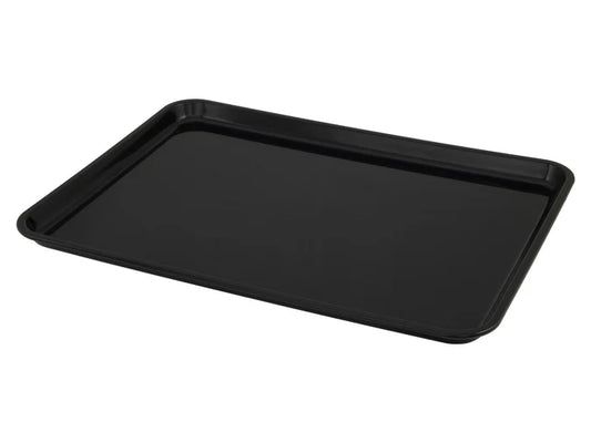38cm x 28cm Plastic Drinks Serving Tray - Black