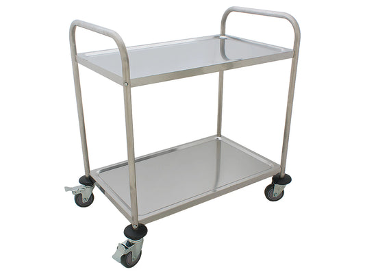 Trolley 2 Tier Service Cart S/S - Commercial Kitchen - 850 x 525 x 935mm High