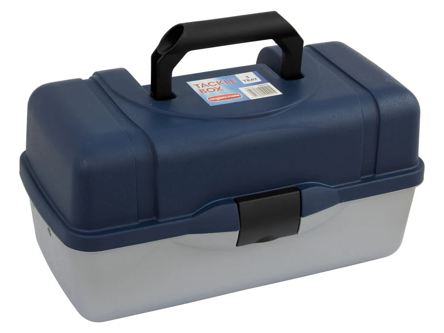 Fishing Tackle Box with 3 Fold Out Trays - Blue