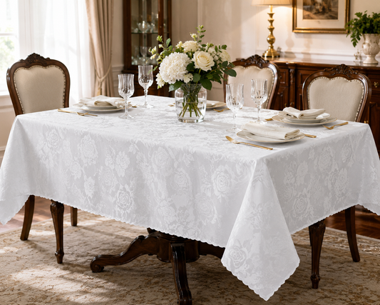 TABLE CLOTH WHITE 150/250CM