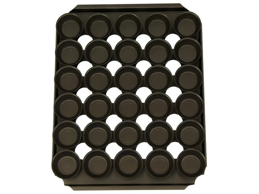 18" Pie Baking Tray - 30 Round (6.5x2.5cm) - Self Cutting - Teflon Coated Steel