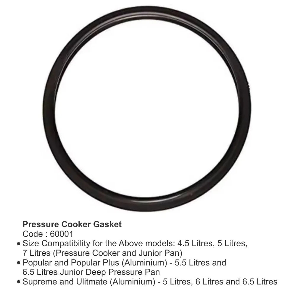 Prestige Pressure Cooker Gasket Deluxe Popular #60001 4.5L, 5L, 5.5L,6L,6.5L,7L