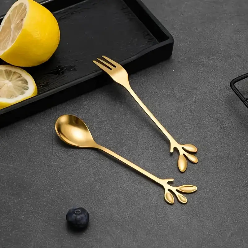40pcs Gold / Stainless Steel Spoon and Fork