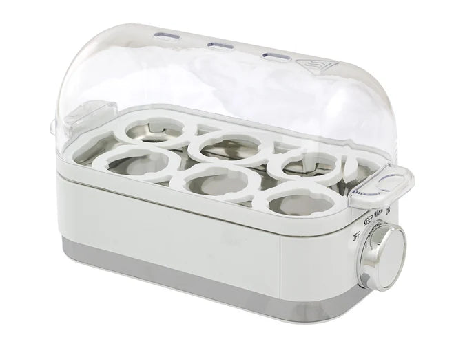 Egg Cooker - 6 Egg Capacity with Keep Warm Setting & Lift Out Tray