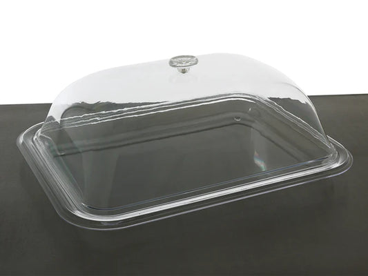 Small Serving Tray with Domed Food Cover Lid - Polycarbonate 46x36cm