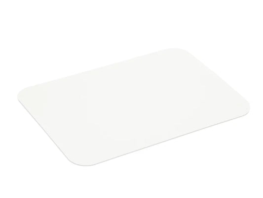 50 Large Oblong Tray Lids for Foil Containers - White Card - 21cm x 15cm