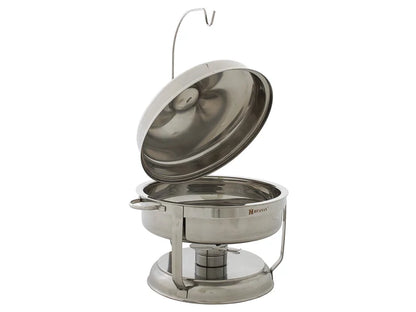 8L Round Chafing Dish Food Warmer, Commercial Kitchen Stainless Steel Bain Marie