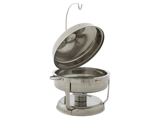 8L Round Chafing Dish Food Warmer, Commercial Kitchen Stainless Steel Bain Marie