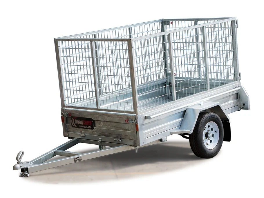 Trailers For Sale Cage 7x4 Trailer with Jockey Wheel - Assembled ROADCHIEF