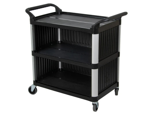 Dining Service Trolley 3 Tier with 3 Side Panels - 980 x 505 x 940mm High