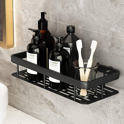 Multipurpose Aluminium Bathroom Wall Mounted Storage Organizer Shelf Holder/Rack/Bathroom Accessories (Black)