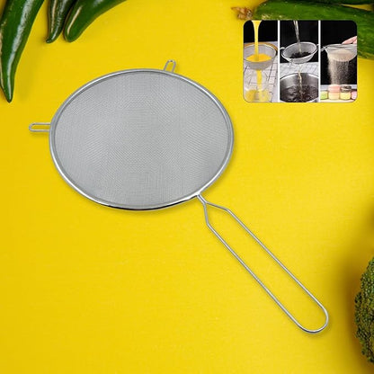 Big Stainless Steel Mesh Strainer with Long Handle