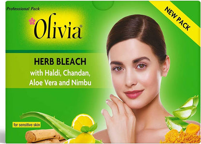 Olivia Herb Bleach for Sensitive Skin 270g | With Haldi, Chandan, Aloe Vera & Lemon |