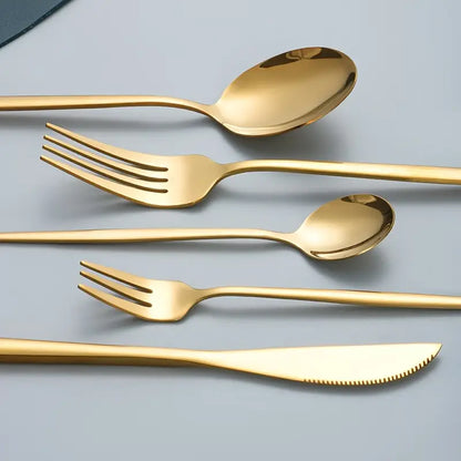 Elegant 30pcs Golden Stainless Steel Cutlery Set
