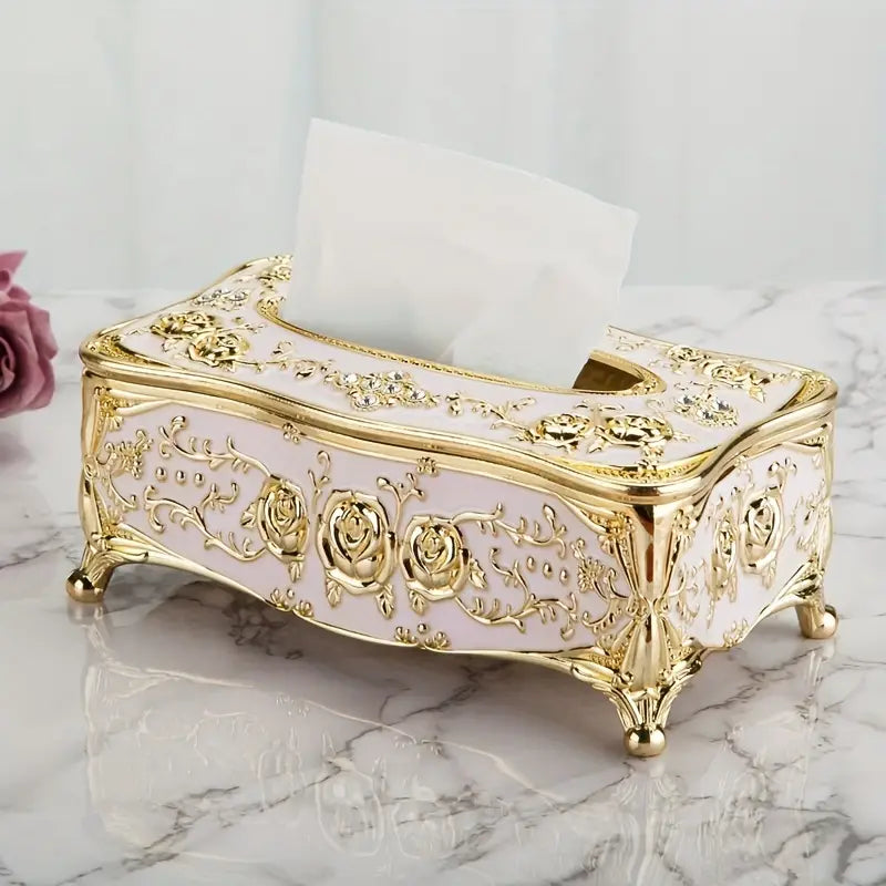 Pretty Tissue Box Rose Embossed Tissue Box, Luxurious Elegant Design Tissue Holders – Big ...