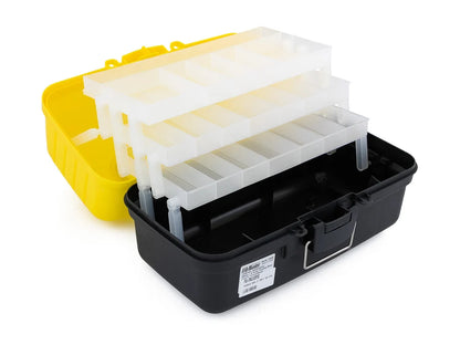 Fishing Tackle Box - 3 Fold-Out Trays - Yellow | 20 Compartments PRO-HUNTER
