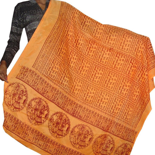Hare Rama Hare Krishna Prayer Shawl Saffron