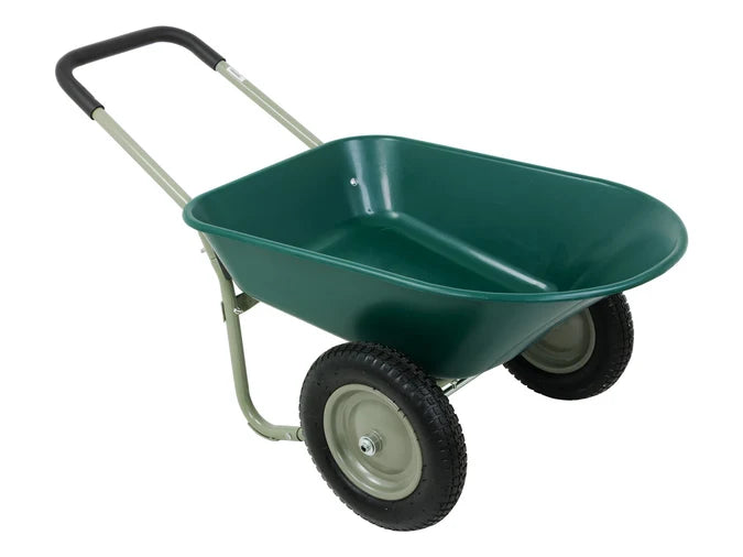 66L Wheelbarrow with Heavy Duty Plastic Tray & 2 Wheels - 150kg Load