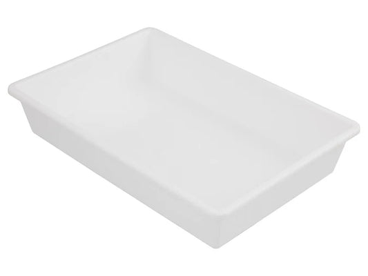 6L Plastic Tote Tray - Food Grade Bin - White