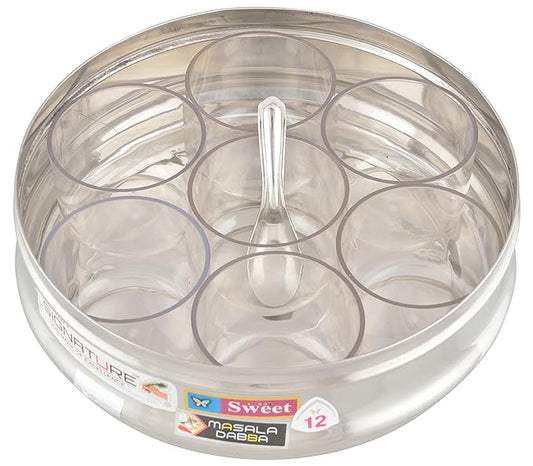 Signature Stainless Steel Masala Box With Plastic cups