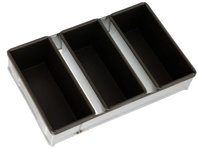 Commercial 3 Tray 450g Loaf Baking Pan - Heavy Duty with Non-Stick Tins