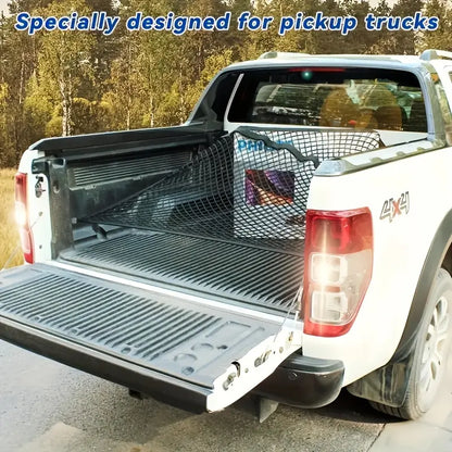 1pc Universal Fit Spandex Truck Bed Mesh - Highly Elastic Cargo Net for Pickup Trucks