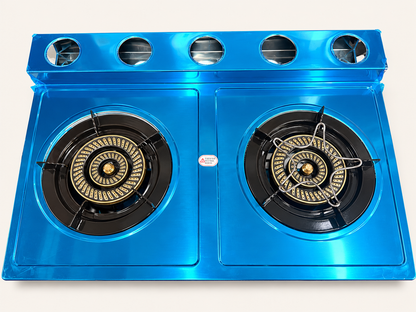 Stainless Steel Free Standing 2 Burner Gas Stove With Shelf