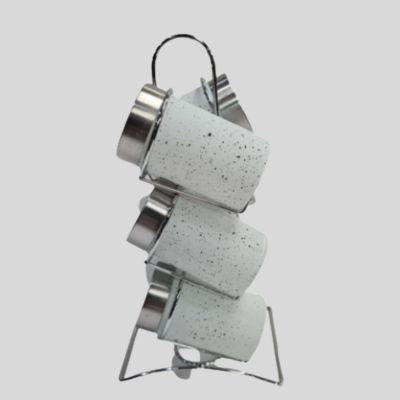 Condiments 6 Piece Set- White Marble