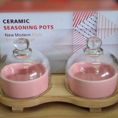 Seasoning Pot 2 Pcs Set Pink