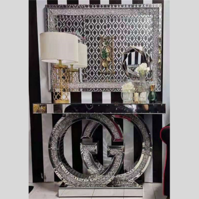 Double G Silver Set- Console Table + Mirror