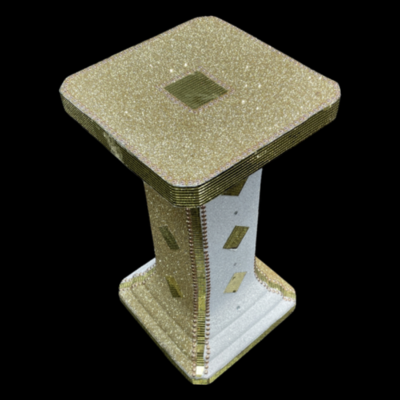 Small Square Table with Mirror Gold Finish – Big Bazaar