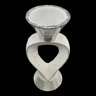 Heart Vase with Silver Mirror Finish