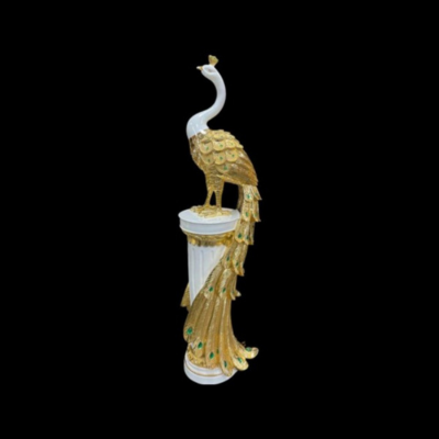 Peacock-White/Gold-70cm