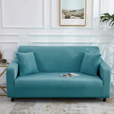 Teal Plain Sofa Cover Type 13 - 3 Seater