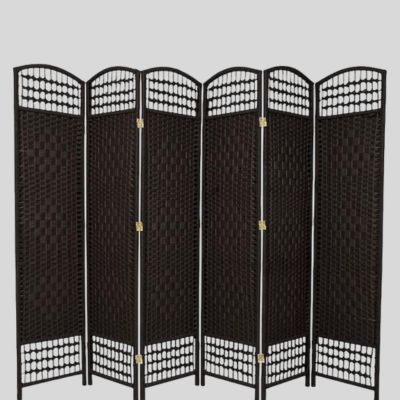 Room Divider Bamboo Woven 6 Panel Black 240 By 170cm