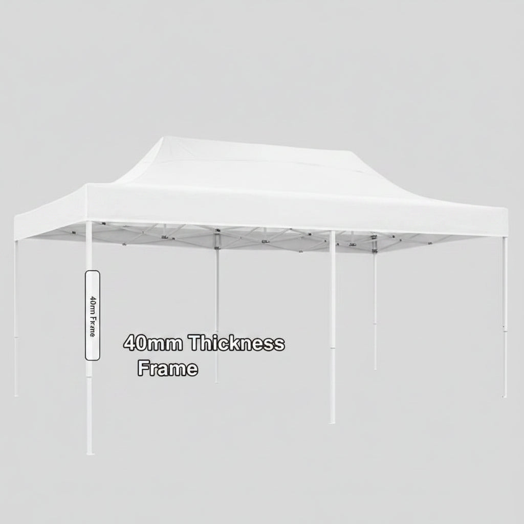 Gazebo 3x4.5 Heavy Duty 40MM White Frame Without Walls