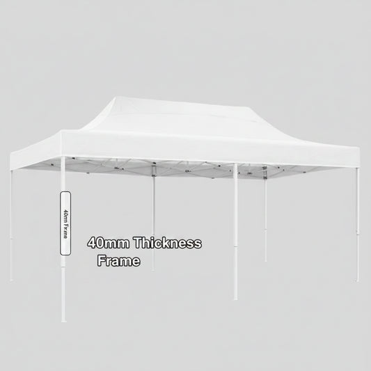 Gazebo 3x4.5 Heavy Duty 40MM White Frame Without Walls
