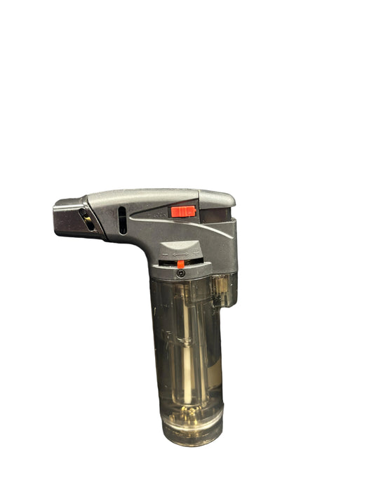 Butane lighter on a textured gray surface