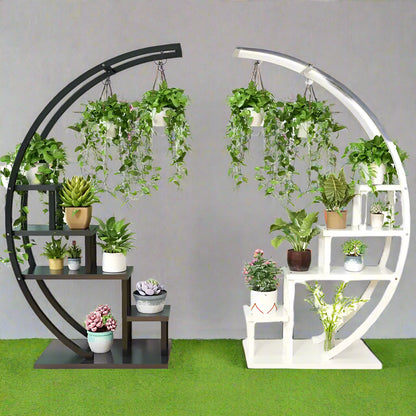 wooden crescent shaped Steel Metal Flower Display Stand