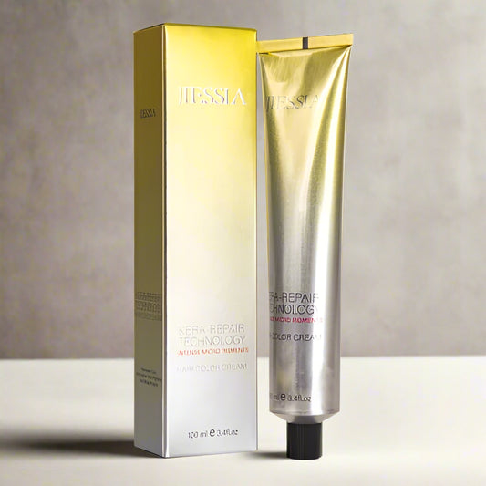 Jiessia Kera Repair Treatment Hair Color Cream-4/75-Medium Brown Brown Mahogany