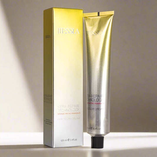 Jiessia Kera Repair Treatment Hair Color Cream-7/75-Medium Blonde Brown Mahogany