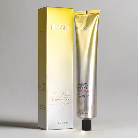 Jiessia kera Repair Technology Hair color Cream-4/37-Medium Brow Gold Brown