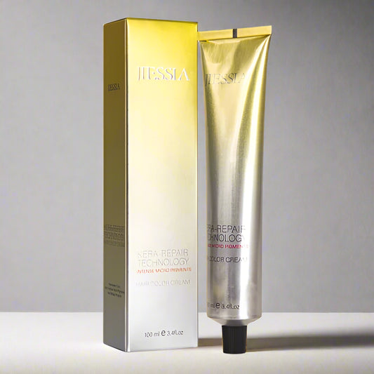 Jiessia Kera Repair Treatment Hair Color Cream-6/73-Dark Blonde Brown Gold