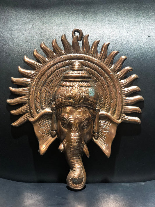 Copper Ganesh Wall Hanging Style-3