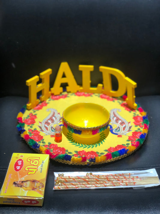 Wedding Decorative Tray - Haldi Platter(Style-2)